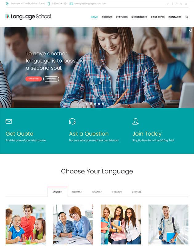 Language-School-wordpress-training-theme