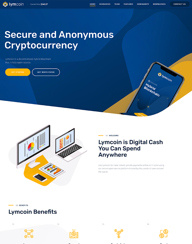 Lymcoin-wordpress-cryptocurrency-theme