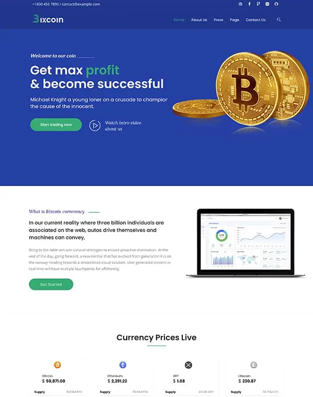 Bixcoin-wordpress-kripto-para-temasi