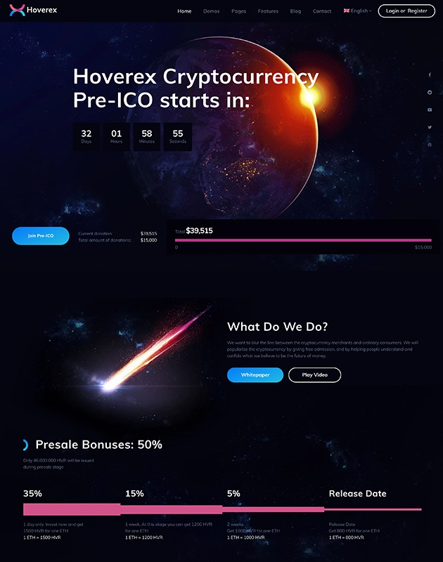 Hoverex-wordpress-kripto-para-temasi